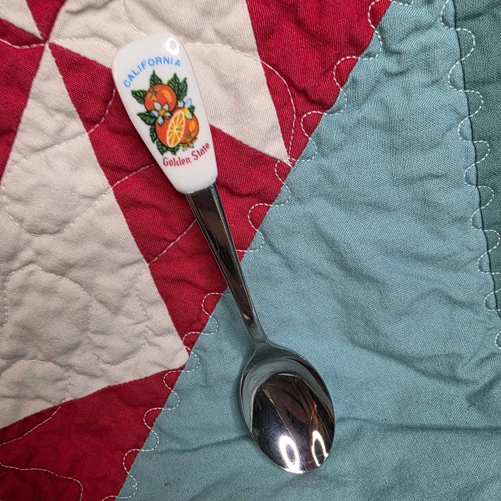 Vintage California Golden State Souvenir Spoon Stainless Steel Japan Oranges